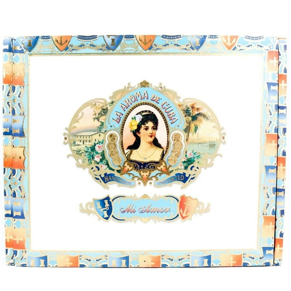 La Aroma De Cuba Mi Amor Magnifico Empty Wood Cigar Box 8.25" x 6.75" x 2.5"