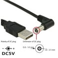 thumbnail image 4 of FVH USB 2.0 A Type Male to Right Angled 90 Degree 5.5 x 2.5mm DC 5V Power Plug Barrel Connector Charge Cable, 4 of 5