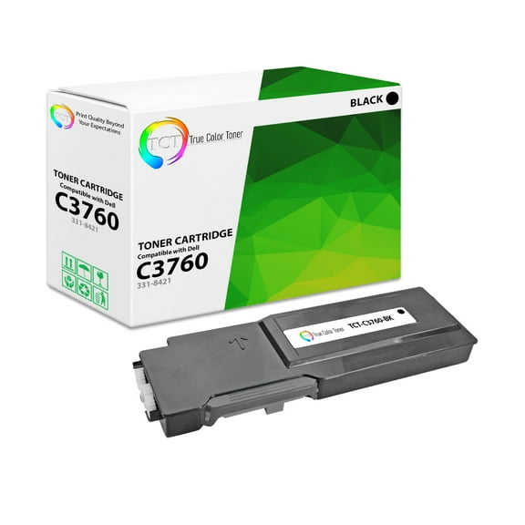 TCT 3760 Black Toner Cartridge - Premium Compatible Replacement for Dell 331-8421 Black