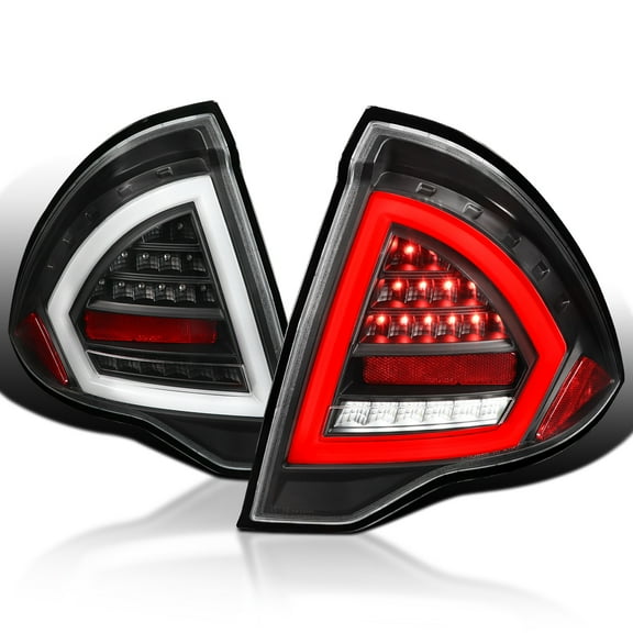 Spec-D Tuning Black LED Bar Tail Lights Compatible with 2010-2012 Ford Fusion, Left   Right Pair Assembly