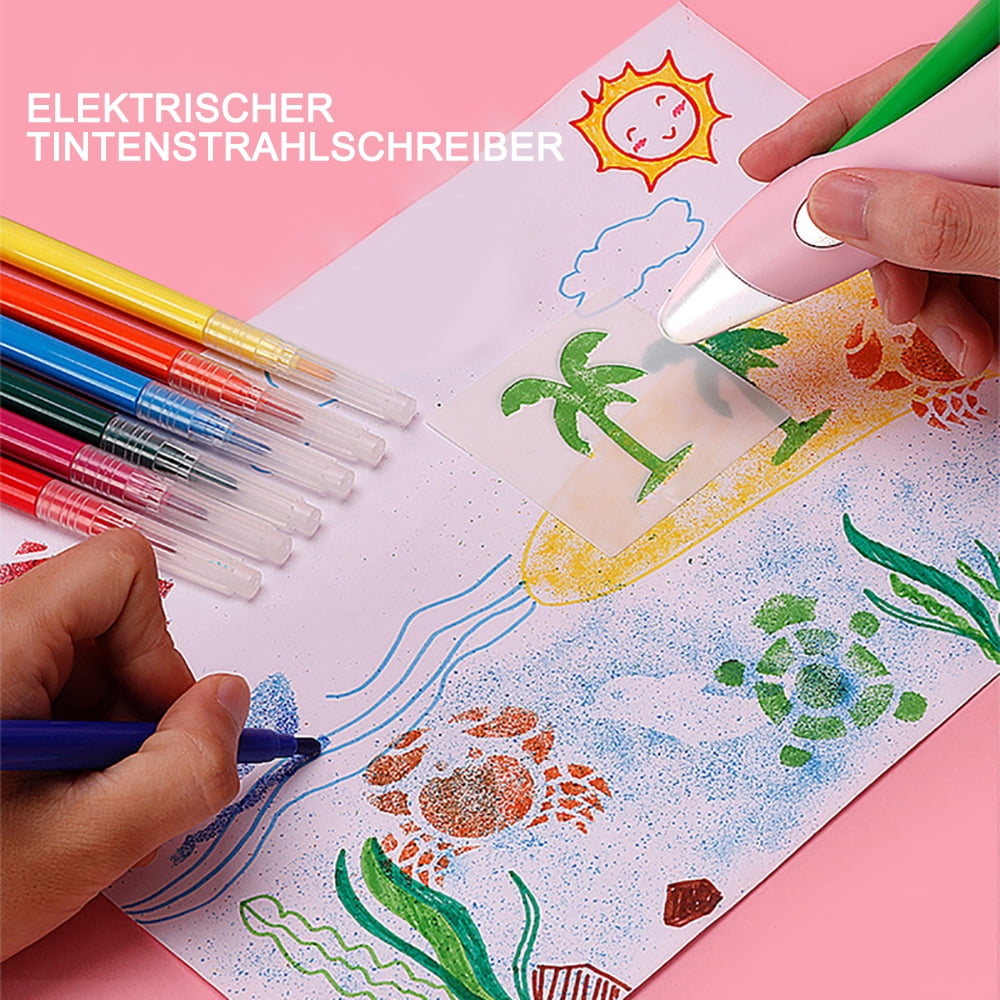 Airbrush Tools for Mini Artists: Super Activity Workshop, Creative Experience, Airbrush Pictures, Washable Markers, Safe for Kids