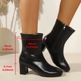 thumbnail image 6 of Gamivast Boots for Women Faux Leather Ankle Boots Side Zip Round Toe Block Heel Dress Boots for Office Work Party Travel Evening formal Footwear Black 40, 6 of 7
