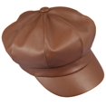 thumbnail image 2 of Minzimin 8 Panels Newsboy Caps for Women, PU Leather Cabbie Painter Hat Gatsby Ivy Beret Cap, 2 of 4