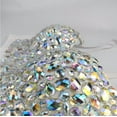 thumbnail image 4 of Women‘s Bra Handmade Rhinestone Shining  Push up Bustier Club Party Bra Cropped Top Vest(WHite）, 4 of 8