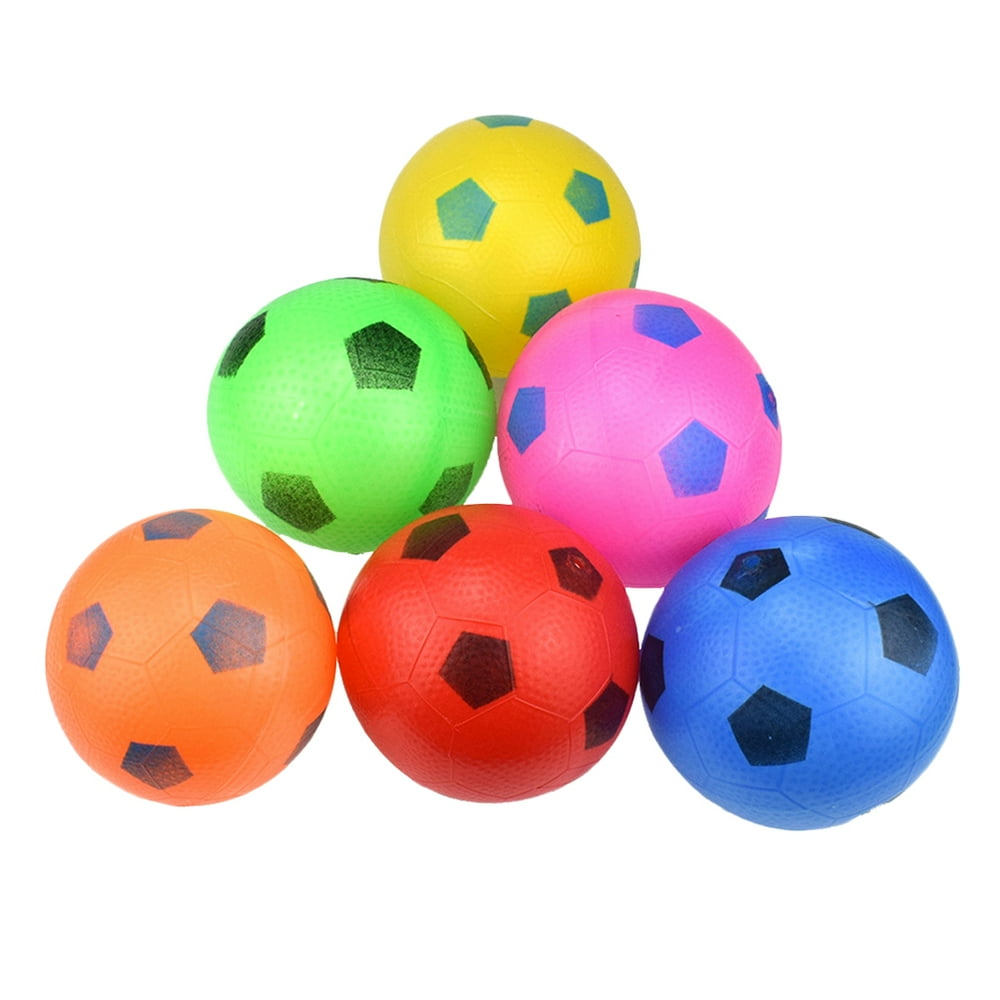 HEMOTON 6 Pcs Soft Toy Balls Mini Inflatable Football Toys Multicolor Plastic Balls Children