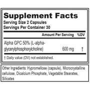 Alpha GPC 600mg Nootropics Brain Support Supplement - Evlution Nutrition Alpha-GPC Capsules 60ct