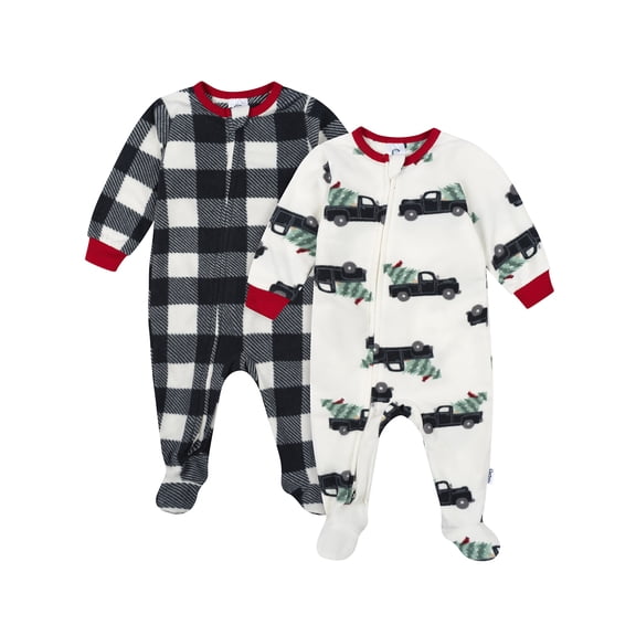 Gerber Baby and Toddler Neutral 2pc Footed Blanket Sleepers, Sizes (0-3 Months - 5T)
