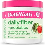 BelliWelli Daily Fiber Supplement with Probiotics, Electrolytes, and Collagen - Watermelon, 6.4 oz