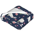 thumbnail image 2 of Cauagu Rabbit And Flower Pattern Flannel Bed Blankets,Fleece Blanket Comfortable Air Conditioning Blanket for Sofa Bed Travel Couch & Living Room -60"x50", 2 of 8