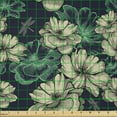 thumbnail image 2 of Ambesonne Vintage Fabric by the Yard Microfiber, Blossoms Dragonflies, 1 Yard, Mint Green and Dark Blue, 2 of 2