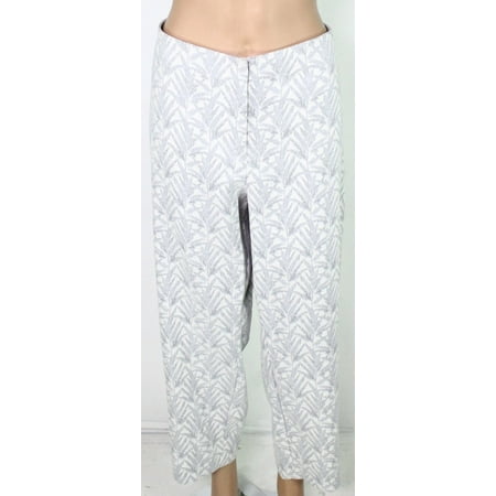 Womens Pants Gray Plus Capris Cropped Stretch High Waist $84 22W
