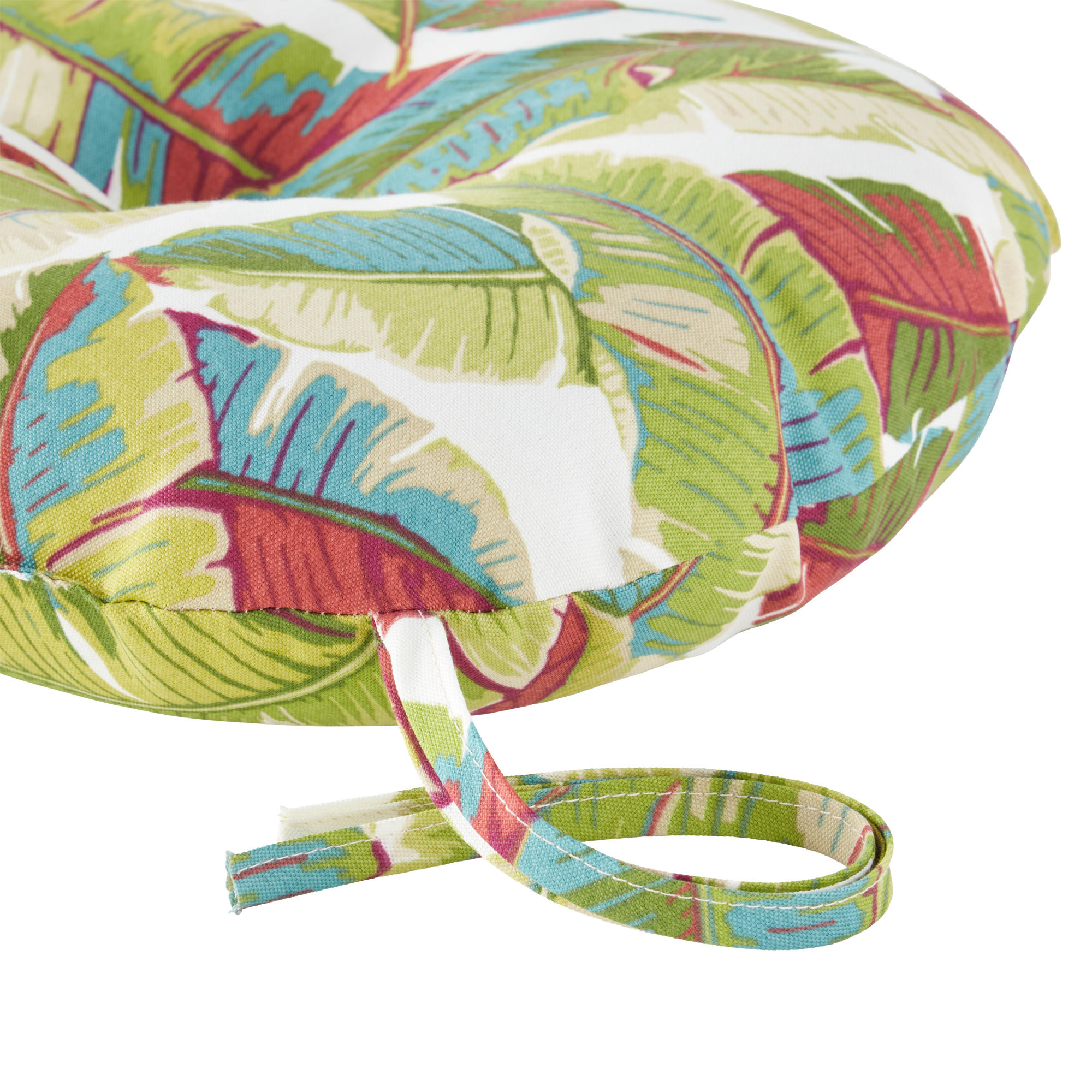 Greendale Home Fashions Palm Leaves Multicolor 15 in. Round Outdoor Reversible Bistro Seat Cushion (Set of 2) - image 3 of 5