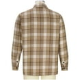 thumbnail image 4 of RYRJJ Mens Flannel Shirts Jackets Casual Shackets Button Down Long Sleeve Plaid Shirt Lightweight Jacket Outwear with Pockets(Khaki,3XL), 4 of 6