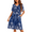 Evening Blue Vines, variant on Womens House Dress Short Sleeve Mumu Dress Floral Print Nightgown with Pockets, S-4XL