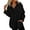 savings tops#01_Black, variant on hxobax Women Waffle Shacket Fall Outwear Textured Collar Long Sleeve Button Down Shirts Jacket Coats
