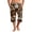 Brown, variant on Mens Swim Trunks Men's Casual Hawaiian Print Drawstring Cropped Capri Pants Summer Swim Trunks Beach Shorts with Elastic Waist Resort Style for Vacation Pool Luau Coffee S