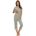 thumbnail image 1 of MINTLIMIT Ensembles de Pyjama Unis pour Femmes avec Hauts à Manches Courtes et Pantalons Capri, 1 of 2