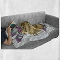 thumbnail image 6 of Cat Soft Flannel Fleece Blanket, Hand Drawn Boho Style Cat Image Ink Sketch Animal with Colorful Feathers Illustration, Cozy Plush for Indoor and Outdoor Use, 70" x 90", Multicolor, by Ambesonne, 6 of 6