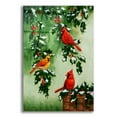 thumbnail image 1 of Epic Art 'Cardinals Hollies with Snow' by Crista Forest, Acrylic Glass Wall Art, 16"x24", 1 of 8