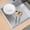 Gray, variant on YIMWNYI Foldable Roll-Up Sink Drying Rack, Stainless Steel Over The Sink Drainer Shelf, Food Safe Kitchen Organizer for Dishes & Veggies, Space Saving Countertop Mat