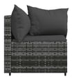 thumbnail image 3 of vidaXL Garden Corner Sofas with Cushions 2 pcs Grey Poly Rattan, 3 of 5