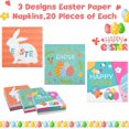 thumbnail image 2 of ASTARON 60 Pack Easter Napkins 3 Designs, Disposable Paper Napkins Bulk Easter Bunny and Egg Decorative Cocktail Napkins for Easter Dinner Tableware Decor Easter Party Supplies, 2 of 7