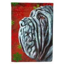 Neapolitan Mastiff Red Snowflakes Holiday Christmas House Flag