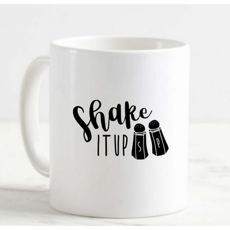 

Coffee Mug Shake It Up Salt And Pepper Shakers Funny Kitchen Cooking White Coffee Mug Funny Gift Cup