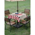 thumbnail image 4 of Outdoor Tablecloth with Umbrella Hole for Patio/Picnic/Party/Camping, Love Heart Independence Day Waterproof Table Cloth Square Cover Washable, 4th of July Stars Red Blue (60"x 60"), 4 of 9