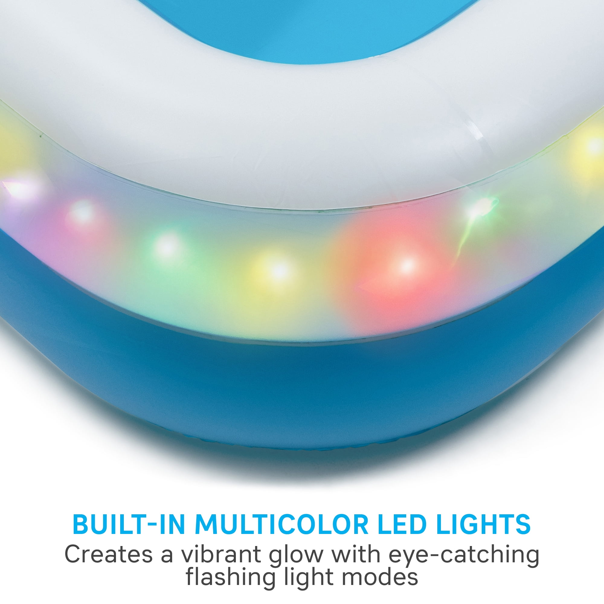 Merkury Innovations HGLO 6 ft Inflatable LED Swimming Pool, Multi-Colored Light