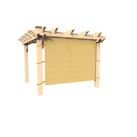 Pergola Wall Panels - Easy2Hang Durable Sun Shade Privacy Panel 10x6.5ft Wheat New Design with ready-to-tie rope for Easy Installation, Side Shade Wall for Pergola, Porch, Carport, Instant Canopy or Gazebo