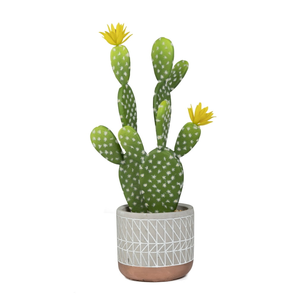 Mainstays 15.4" Artificial Cactus Succulent Plant in Cement Pot