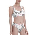 thumbnail image 2 of Daiia Alpacas and Hearts printed 2 piece Swimsuit Bikinis for Women High Waisted Racerback Bathing Suits Summer Tummy Control Scoop Neck Swimwear-XX-Large, 2 of 8