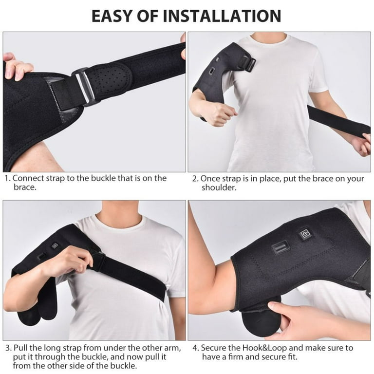 Heated Shoulder Wrap Brace, Adjustable Shoulder Heating Pads With Extension  Belt For Rotator Cuff, Frozen Shoulder, Shoulder Dislocation And Muscles  Pain Relief (Usb Cable) 