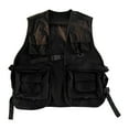 thumbnail image 5 of Men Waistcoat Sleeveless Multi Pockets Design Buckle Closure Vest Coat Solid Color Thin Camping Fishing Waistcoat, 5 of 8