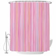 thumbnail image 2 of Pink Orange Blue Stripe Waterproof Fabric Shower Curtain,Modern Abstract Art Striped Farmhouse Waterproof Fabric Shower Curtain for Bathroom Bathtubs Shower Curtains with 12 Hooks Extra Long 72x96, 2 of 8