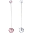 thumbnail image 1 of Woeilo 2pcs 1 1/2 Inch 38mm Flexible Barbell 14G Sport Pregnancy Piercing Retainer Navel Belly Button Rings Glitter Balls, 1 of 5