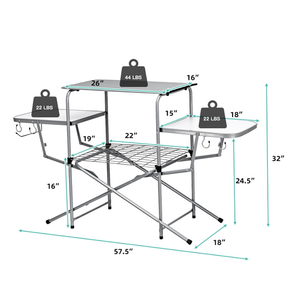 Aimee Lii Foldable Outdoor BBQ Table Grilling Stand, Outdoor Picnic Camping Equipment