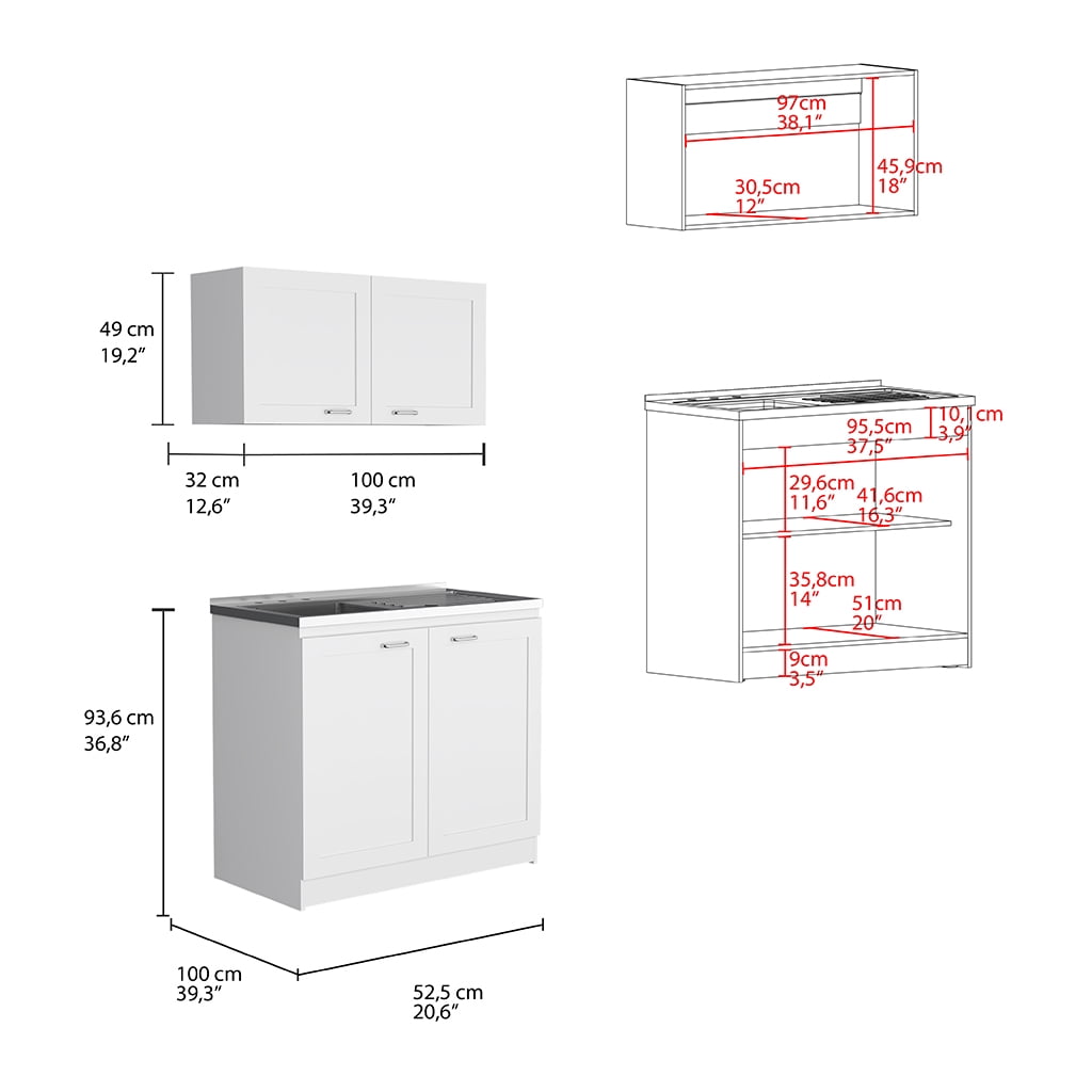 Rainlex 39" Freestanding Utility Sink Cabinet with Stainless Steel Countertop, Double Utility Basins, Soft-Close Storage Doors