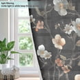 thumbnail image 4 of Yayeee Window Curtains Light Filtering 63"x42" Grommet Panel Pair Home Living Room Decor, Black Flowers, 4 of 7