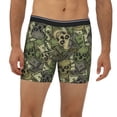 thumbnail image 2 of Salouo Green Skulls Pattern Men's Boxer Briefs, Soft & Breathable Underwear Elastic Waistband Briefs for Men,1-Pack, 2 of 7