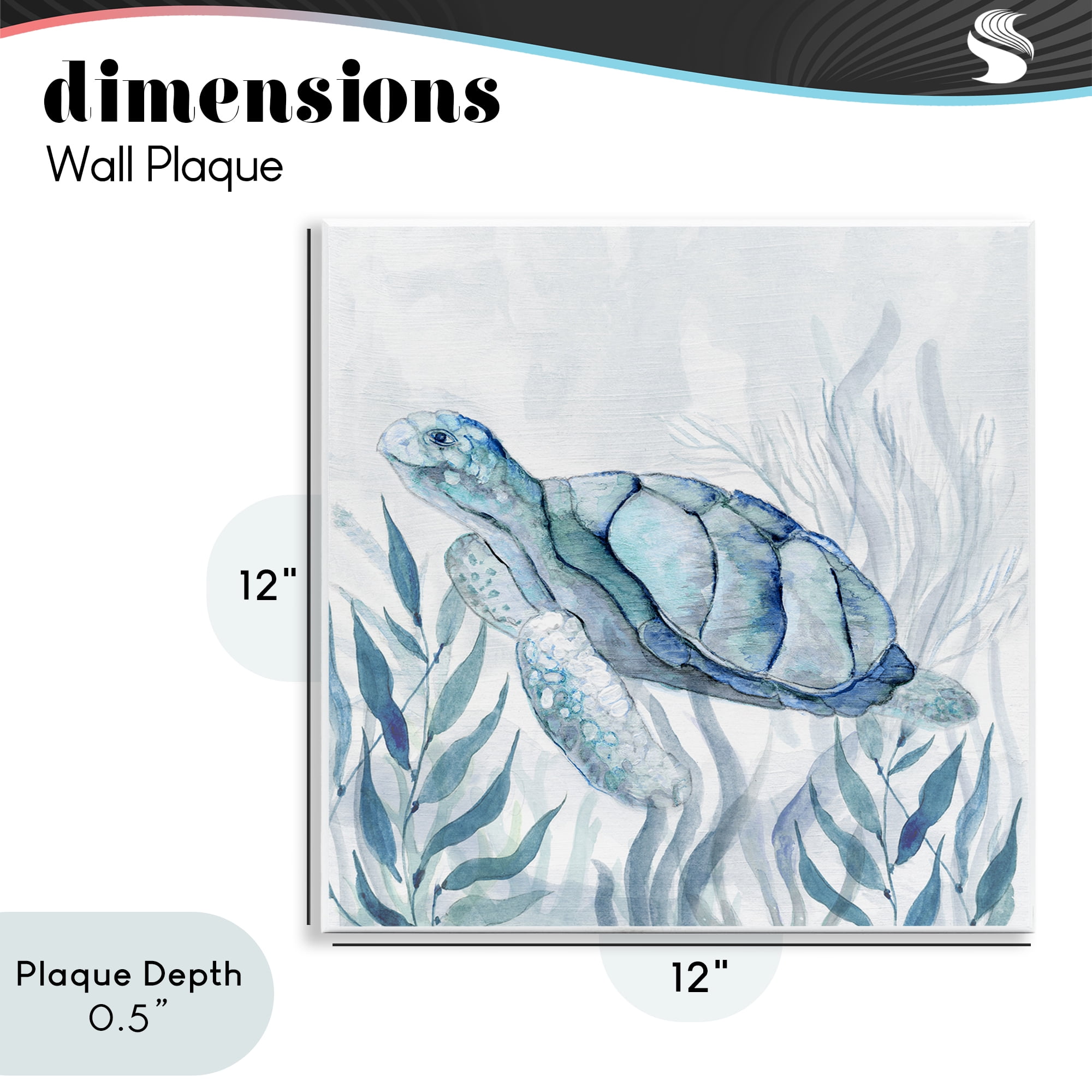 Stupell Industries Sea Turtle with Subtle Smile Wall Plaque Art, design by Janet Tava