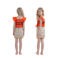 thumbnail image 5 of Jurebecia Girls mohana Costume Ocean Adventure Princess Dress Ruffle Sleeve Skirt Kids Dress up Cosplay Halloween Birthday Outfit 8(7-8Years), 5 of 10