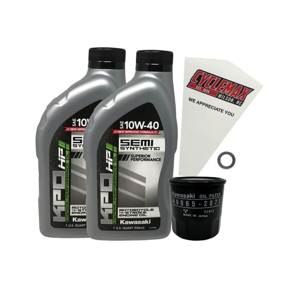 Cyclemax OEM SS 10W-40 Oil Change Kit fits 2001-2008 Kawasaki Mule 3010