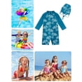 thumbnail image 7 of weVSwe Toddler Boy Swimsuit with Hat, 0-3 Years, UPF 50+ Sun Protection, Back Zipper, Beautiful Design, 7 of 7