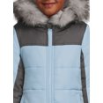 thumbnail image 2 of Weather Tamer Girls Hooded Long Sleeve Colorblocked Winter Puffer Coat, Sizes 4-16, 2 of 5