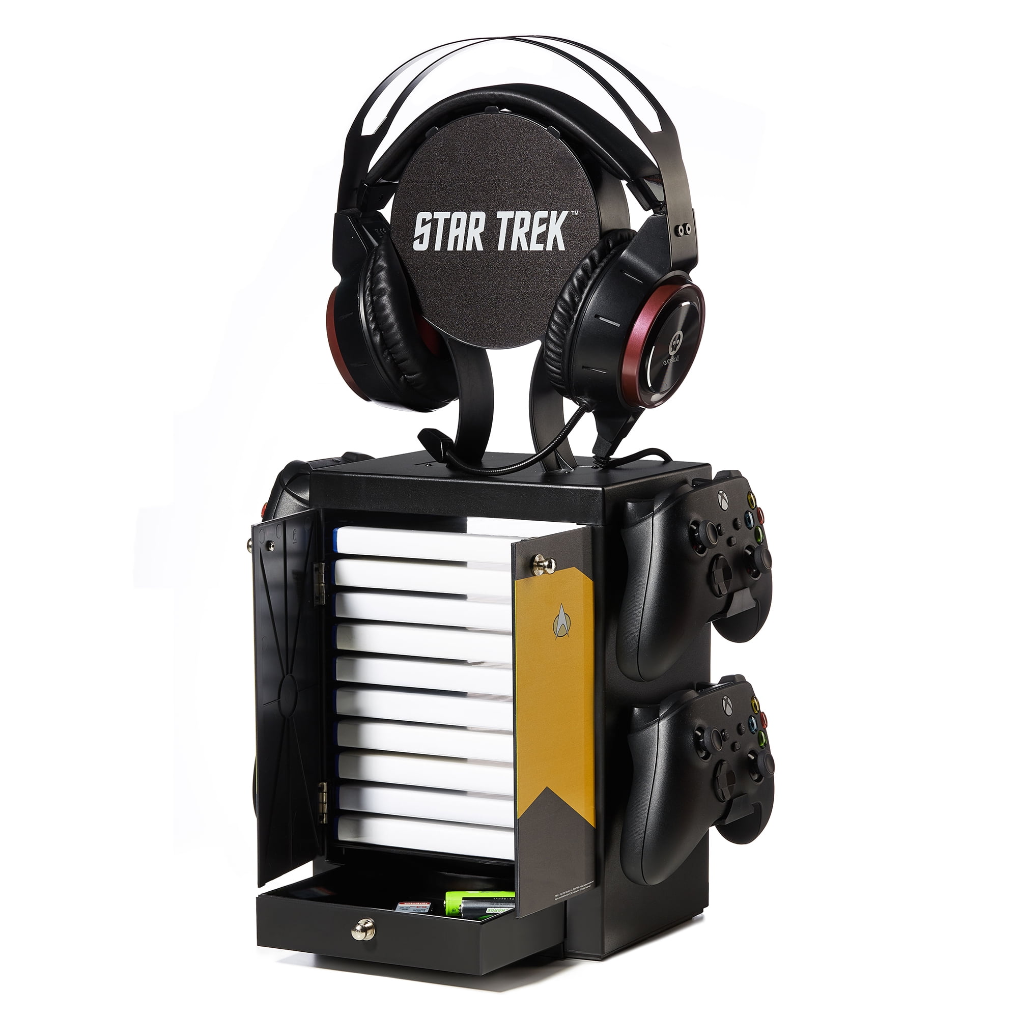 Numskull Star Trek Yellow Gaming Locker, Controller Holder, Headset Stand for PS5, Xbox Series X S, Nintendo Switch - Official Star Trek Merchandise
