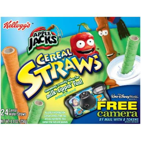 Kelloggs Apple Jacks Cereal Straws, 24 ea
