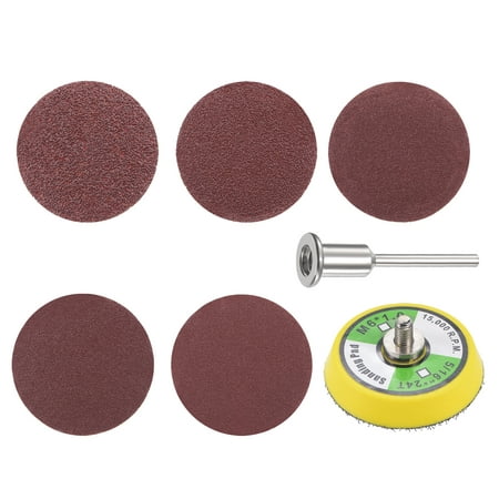 

Uxcell 2 60/80/120/150/180 Grit Hook and Loop Sanding Discs with M6 Backing Pad 50 Pack