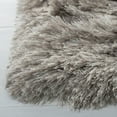 thumbnail image 3 of SAFAVIEH Ocean Trellis Solid Plush Polyester Shag Area Rug, Light Grey, 6' x 6' Square, 3 of 6